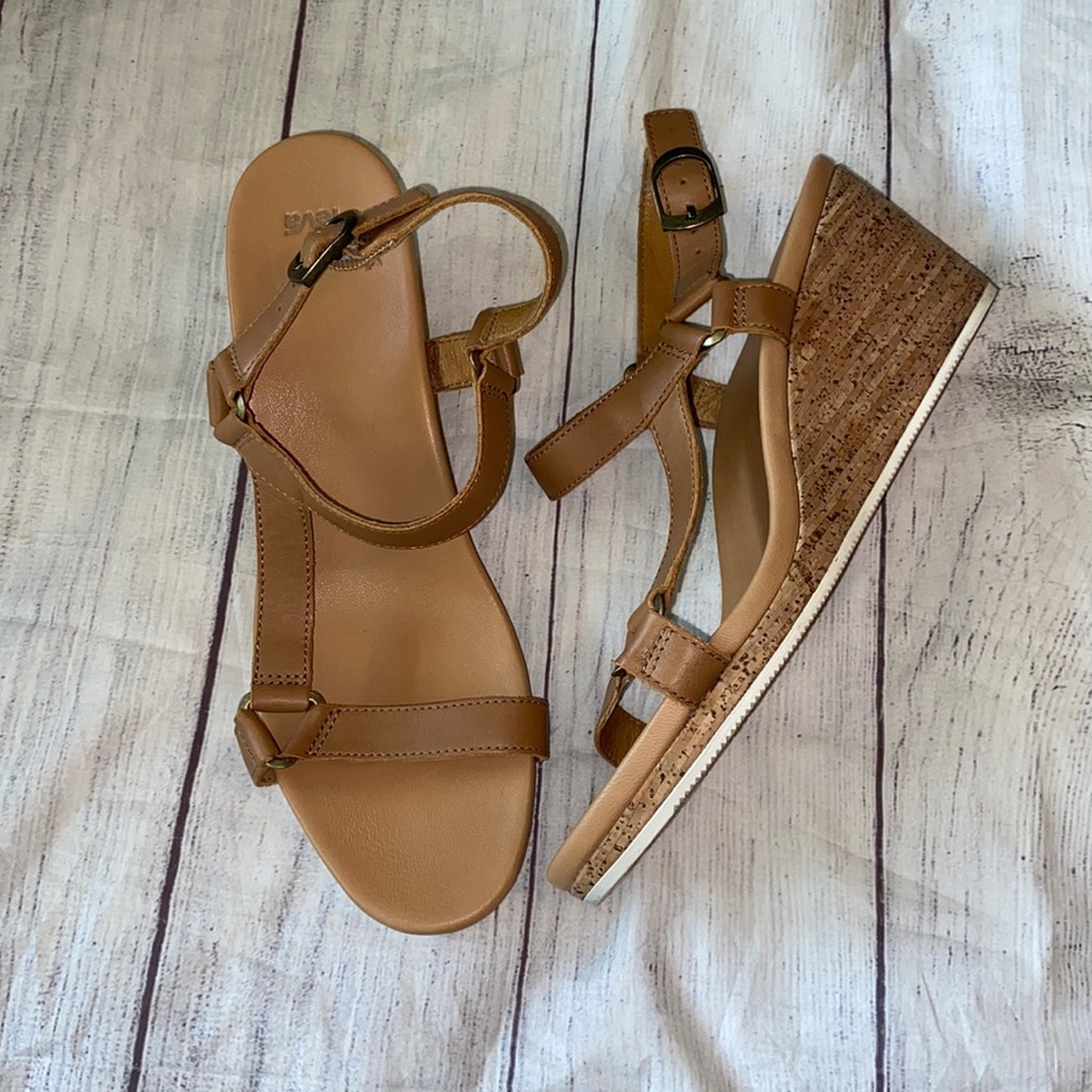 Teva Tan Cork Wedge Sandals